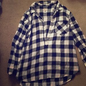 Black white tunic flannel